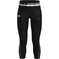 Girls' Under Armour HeatGear Emboss Crop Leggings