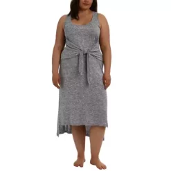 Women's La Blanca Plus Beach Cozy Tie Front Midi Dress Swim Cover Up