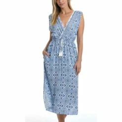 Women's La Blanca Tie Front Midi Dress Swim Cover Up