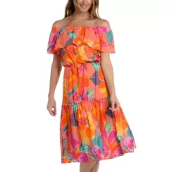 Women's La Blanca Off Shoulder Dress Swim Cover Up