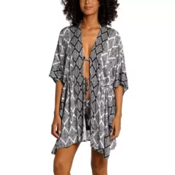 Women's La Blanca Front Tie Kimono Dress Swim Cover Up