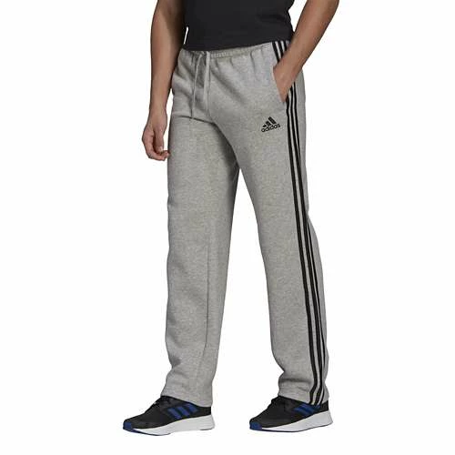 Men's Adidas Essentials Open Hem 3 Stripe Sweatpants - Image 3