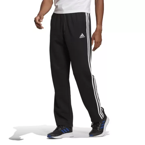 Men's Adidas Essentials Fleece Open Hem 3-Stripes Sweatpants - Image 2