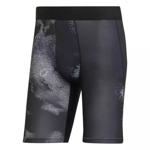 Men's Adidas Techfit Allover Print Training Tights Compression Shorts
